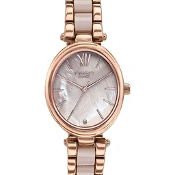 Sonata Men Brass Dial & Bracelet Style Straps Analogue Watch SP80095WM01-17