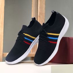 SHUAN Men Mesh Running Non-Marking Shoes-44