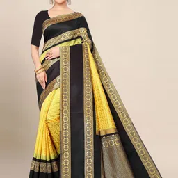 AMRUTKALA SAREES Geometric Woven Design Zari Banarasi Saree-image-4