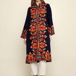 CRAFTBAZAR Women Floral Acrylic Tailored Jacket with Embroidered-image-80
