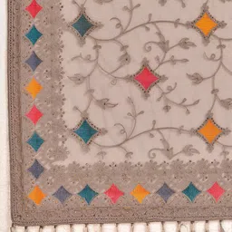 Anouk Embroidered Net Saree With Blouse Piece image 3