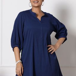 LetsDressUp Mandarin Collar Longline Top-image-99