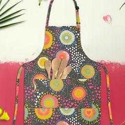 ArtzFolio Black & Yellow Printed Cotton Aprons-19