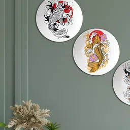 THE QUIRKY HOME 3-Pc Black & White A Celebration Of Warli Printed Ceramic Wall Plates-image-46