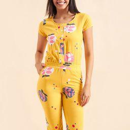 Sweet Dreams Yellow Printed Capri Jumpsuit-picture-42