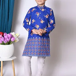 BAESD Boys Printed Regular Kurta with Pyjamas image 1