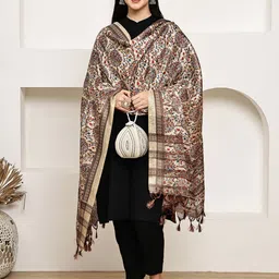 LOOM LEGACY Printed Dupatta with Zari-1