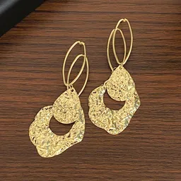 FIMBUL Gold-Plated Contemporary Drop Earrings-image-70