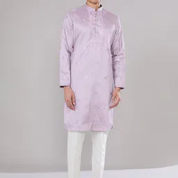 RNG Safawala Men Embroidered Regular Raw Silk Kurta with Trousers-picture-10
