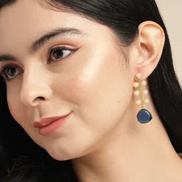 Anouk Gold Plated Beaded Contemporary Drop Earrings-85