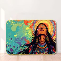 Myntra Elegant Homes Blue & Orange 1 Piece Wooden Psychedelic Mandala Wall Art-image-75