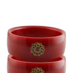 Vidhya Kangan Red Plastic Bangles-image-76