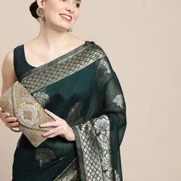 Anouk Rustic Woven Design Zari Pure Cotton Banarasi Saree-34