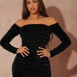 Kotty Women Embellished Off-Shoulder Bodycon Mini Dress-image-22
