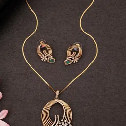 Niscka Gold-Plated CZ Studded Jewellery Set-picture-10