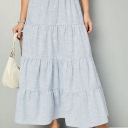 max Striped Tiered Maxi Skirt-image-79
