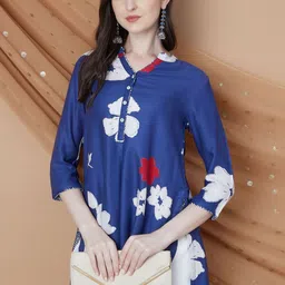 Melange by Lifestyle Mandarin Collar Printed Tunic-picture-37