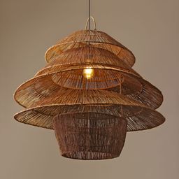 HABERE INDIA Brown Textured Ceiling Lamp-image-16