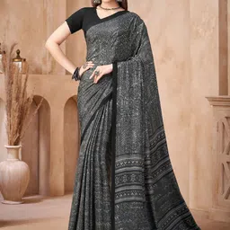 LeeliPeeri Designer Abstract Printed Saree with Blouse Piece-picture-0