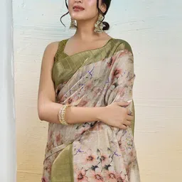 KALINI Floral Zari Tissue Handloom Saree-image-71
