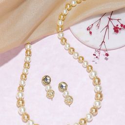 MANSIYAORANGE Gold Plated Pearl Jewelry Set-image-55