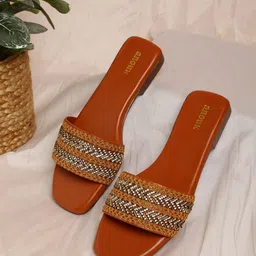 Anouk Women Ethnic Embellished Open Toe Flats-image-64