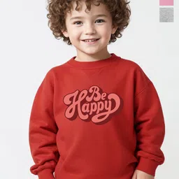 x2o Unisex Kids Pack Of 3 Typography Printed Round Neck Cotton Pullover Sweatshirts-image-65