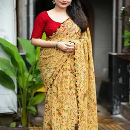 Moda Rapido Ethnic Motifs Printed Pure Georgette Saree-picture-0