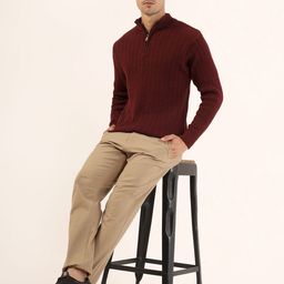 Kveto style redefined Men Cable Knit High Neck Pullover Sweaters-image-73