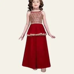 MD ENTERPRISE Embellished Embroidered Fit & Flare Maxi Dress-picture-35