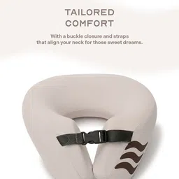 Assembly Beige Memory Foam Filled Polyester Travel Pillow image 3