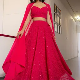 HOUSE OF JAMOTI Embellished Sequinned Ready to Wear Lehenga & Blouse With Dupatta-picture-29