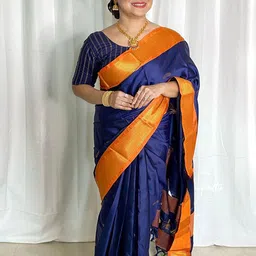 all about you Ethnic Motifs Zari Pure Silk Kanjeevaram Saree-image-50