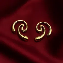 ISHTAARA Set Of 3 Stainless Steel Gold-Plated Korean Contemporary Studs-picture-25
