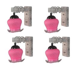 SOMIL Pink Glass Cylinder Printed Wall Lamps-picture-15