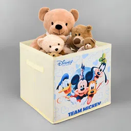 Aura Cream-Coloured & Blue Printed Storage Box Organisers-picture-27
