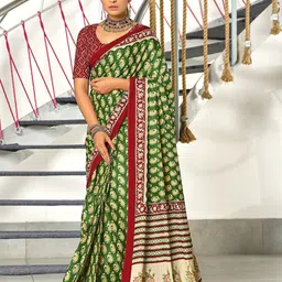 Panzora Paisley Block Printed Mulmul Cotton Ready To Wear Saree-image-25