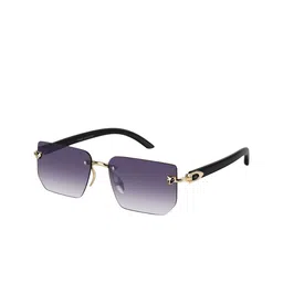 Woggles Unisex Purple Lens & Gold-Toned Rectangle Sunglasses with-47