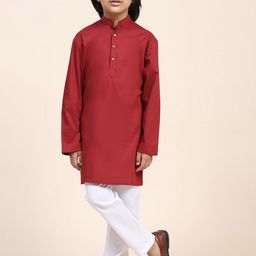 YK Boys Regular Pure Cotton Mandarin Collar Kurta With Pyjamas-35