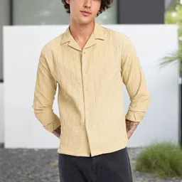 SZN Men Comfort Fit Textured Lapel Collar Casual Shirt-picture-22