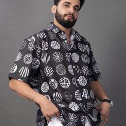 BROWN BROTHERS Unisex Relaxed Opaque Printed Casual Shirt-image-88