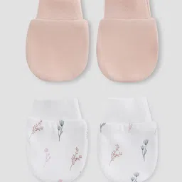 Juniors by Babyshop Infant Girls Pack Of 2 Assorted Cotton Mittens-image-81