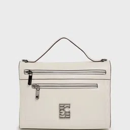 BCBG Women Solid Baguette Satchel Bag with Pouch-9