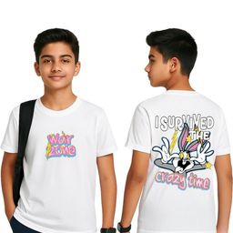 TeeSlix Unisex White Tshirts-44