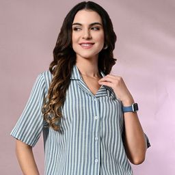 PRETTY LOVING THING Women Striped Shirt Style Top-image-33