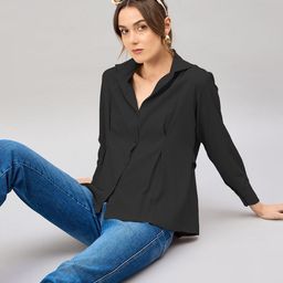 The Roadster Lifestyle Co Self Design Shirt Style Top-image-79