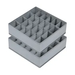 TIED RIBBONS Grey Set of 2 Regular Drawer Organiser Organisers image 1