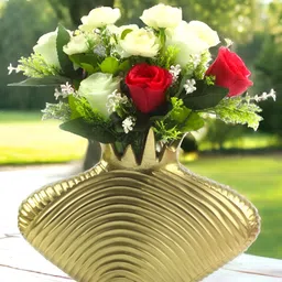 Hind Decor Yellow Aluminium Flower Vase-image-34