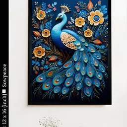 SOWPEACE Blue & Black 1 Piece Canvas Birds and Animals Wall Photographs-image-50