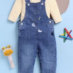 Toonyport Boys Cotton Dungarees With Striped T-Shirts-picture-36